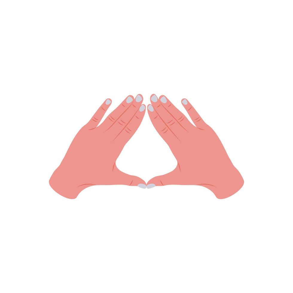 Making Triangle Hand Gesture Icon, illustration vector