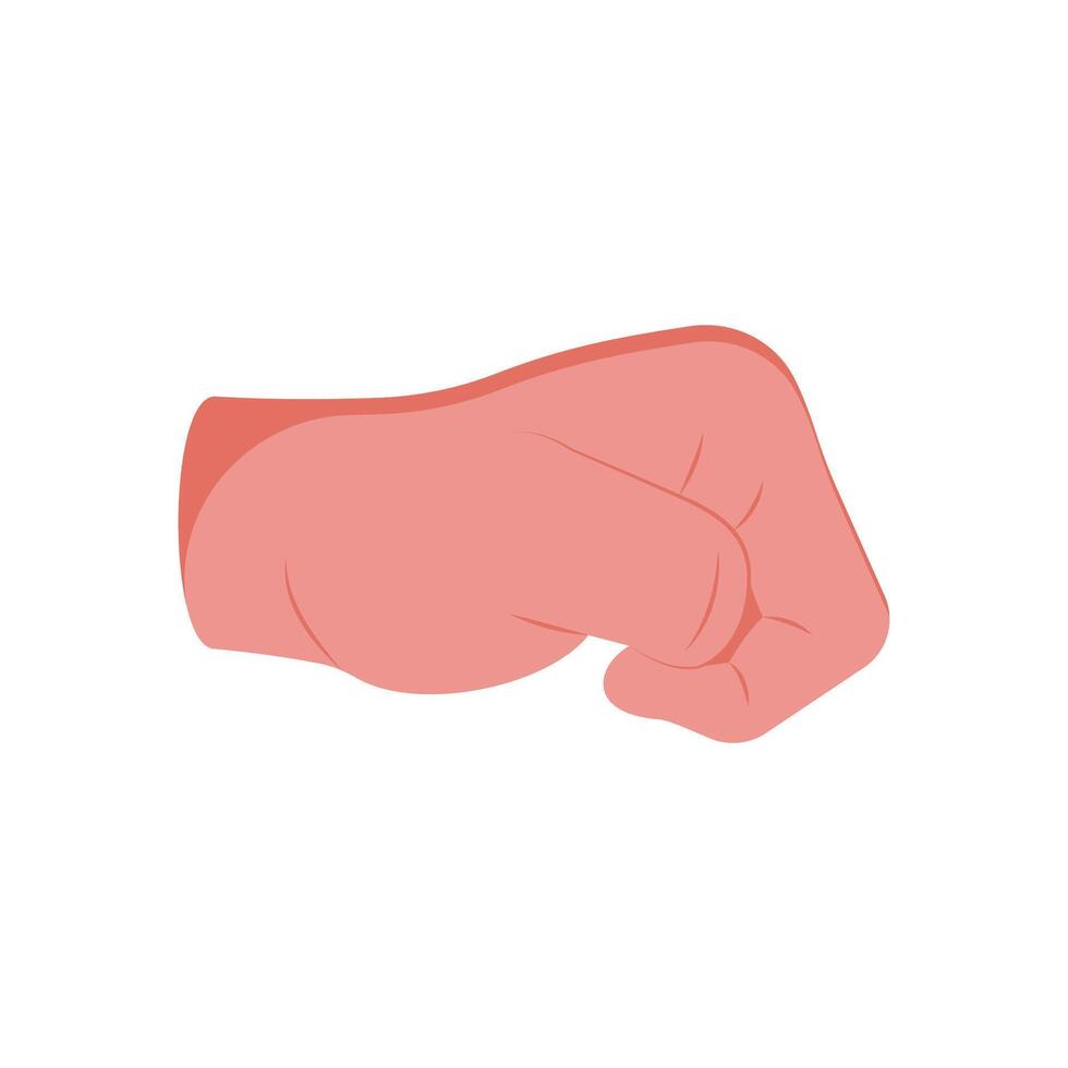 Left Side Fist Hand Gesture Icon, illustration vector