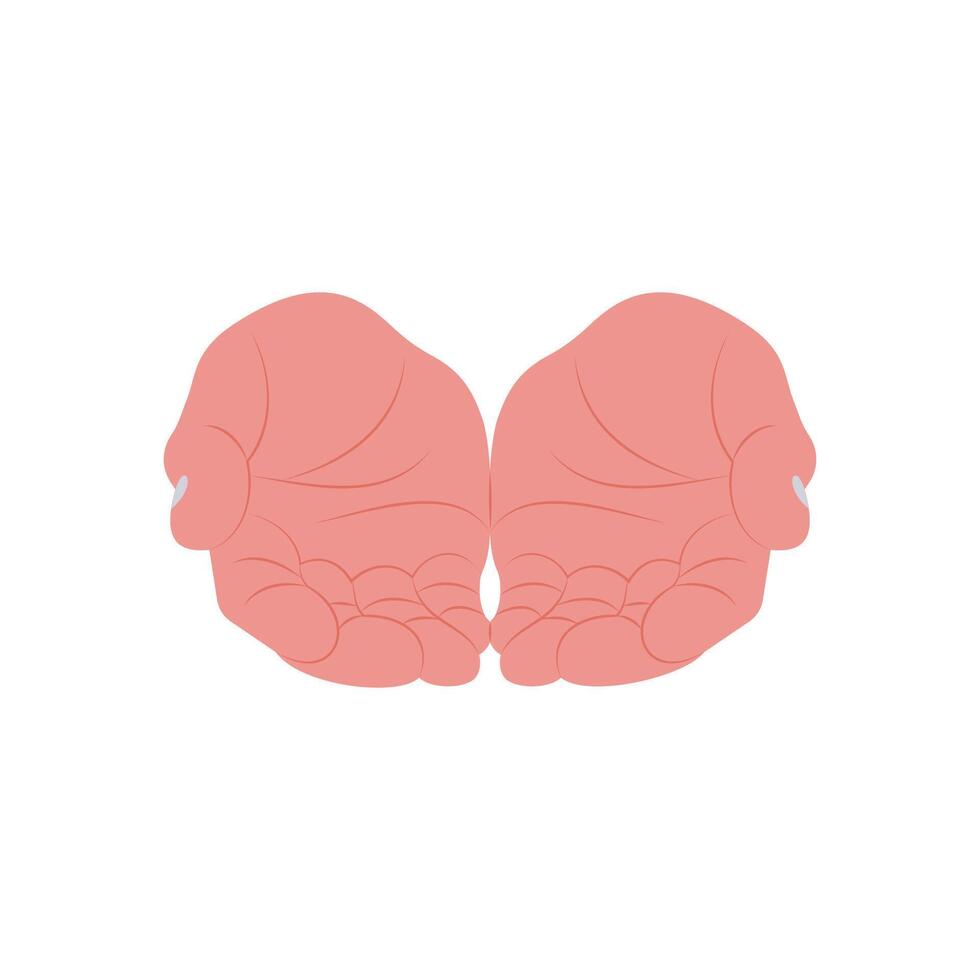 Begging Hand Gesture Icon, illustration vector