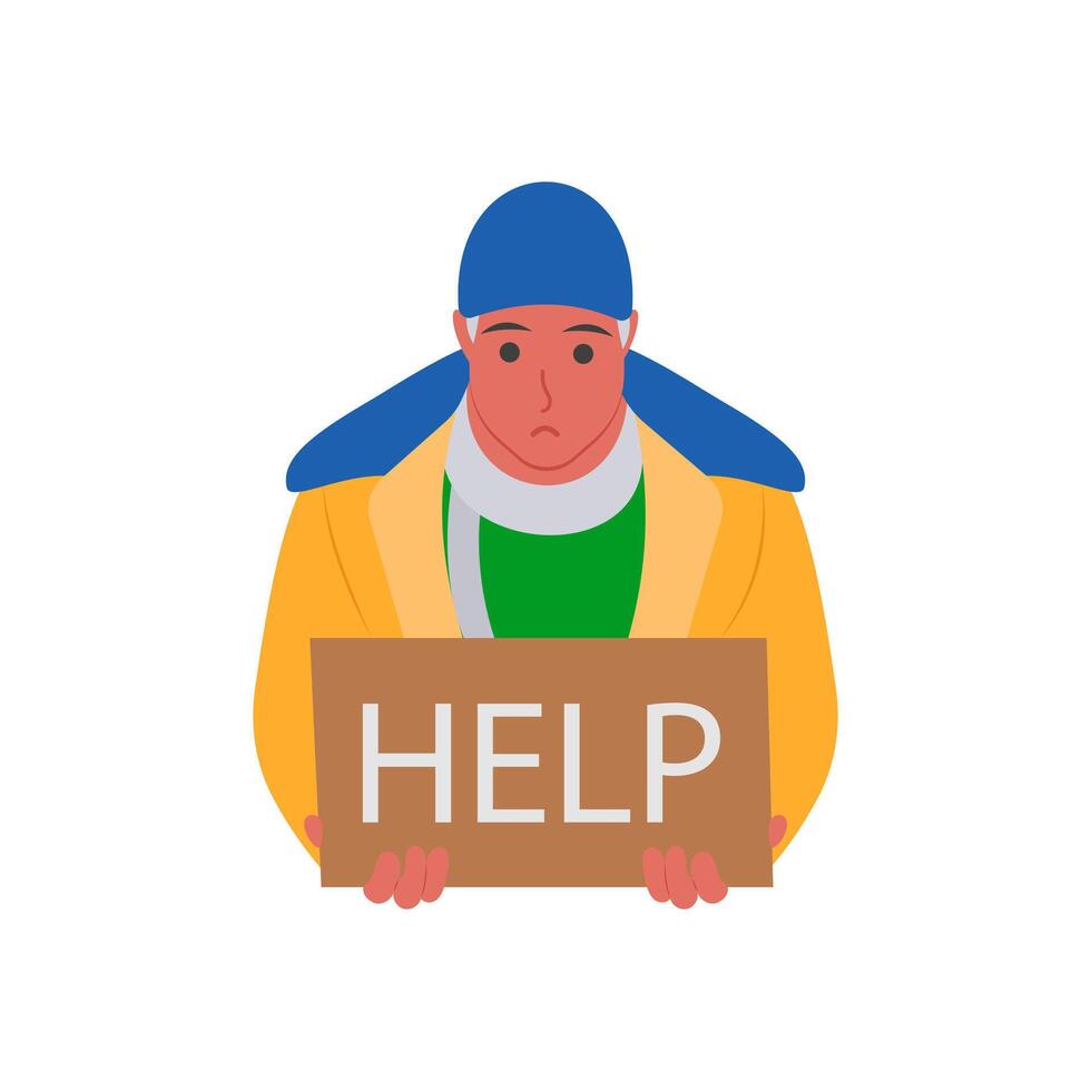 Help Poor Illustration vector