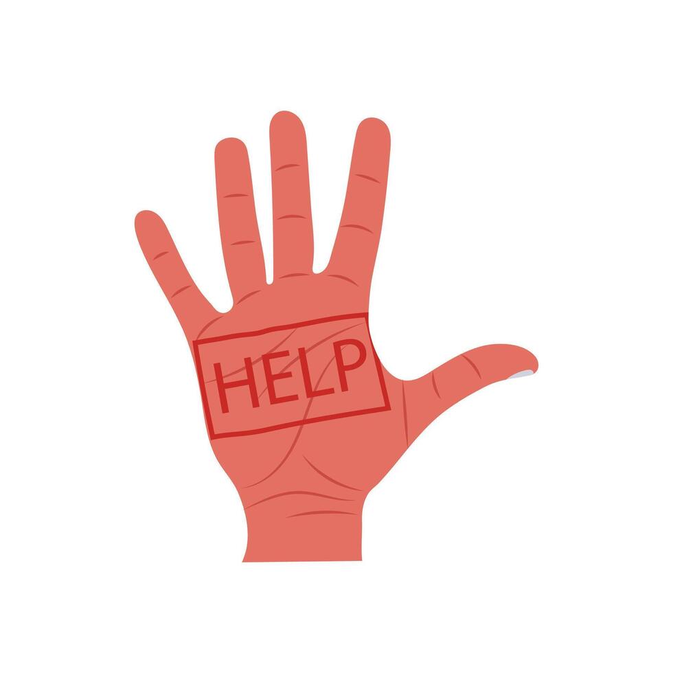 Hand Raised for Help Illustration vector