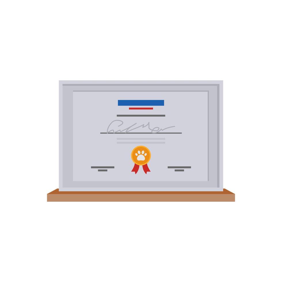 Vet Certificate Flat Illustration vector