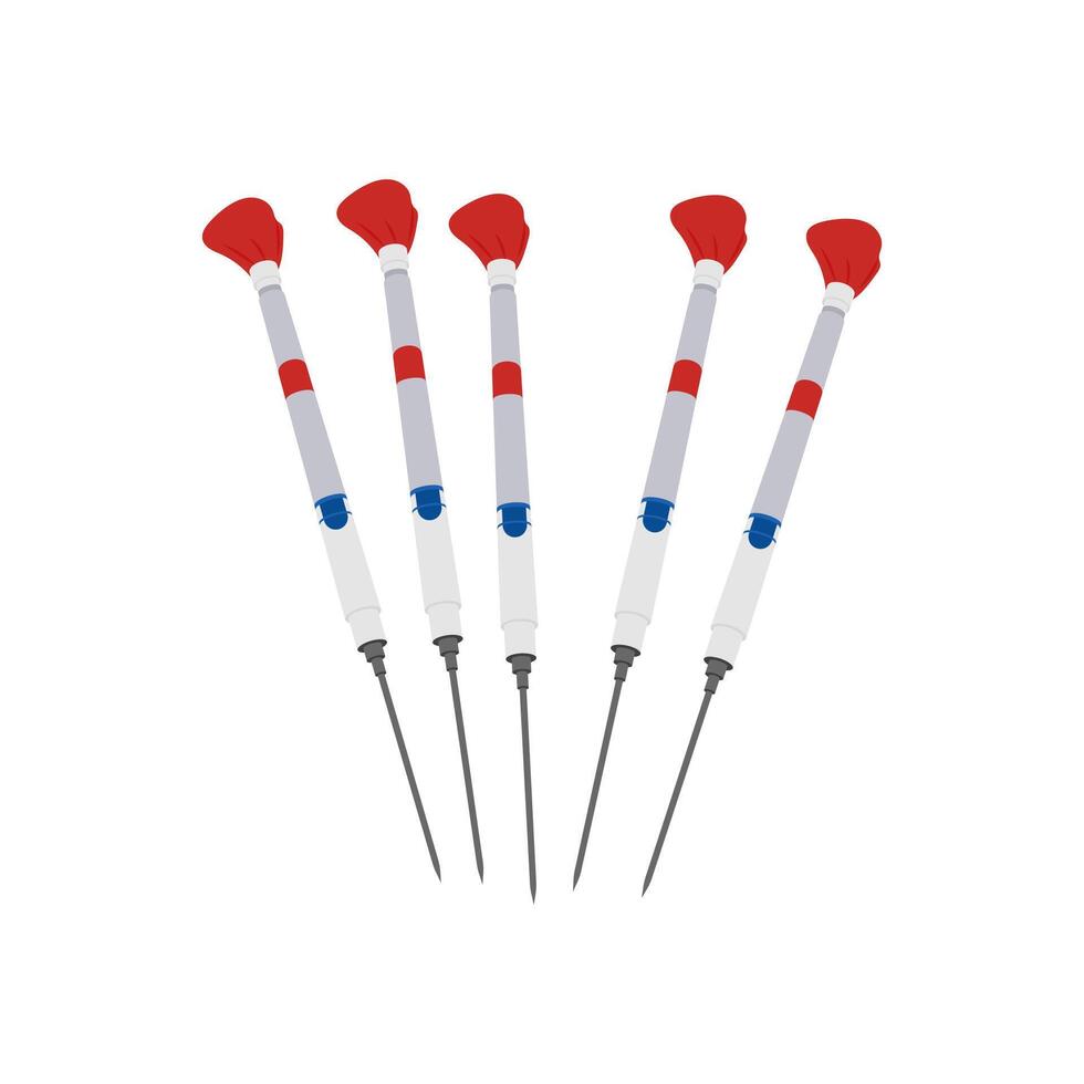 Tranquilizer Darts Flat Illustration vector