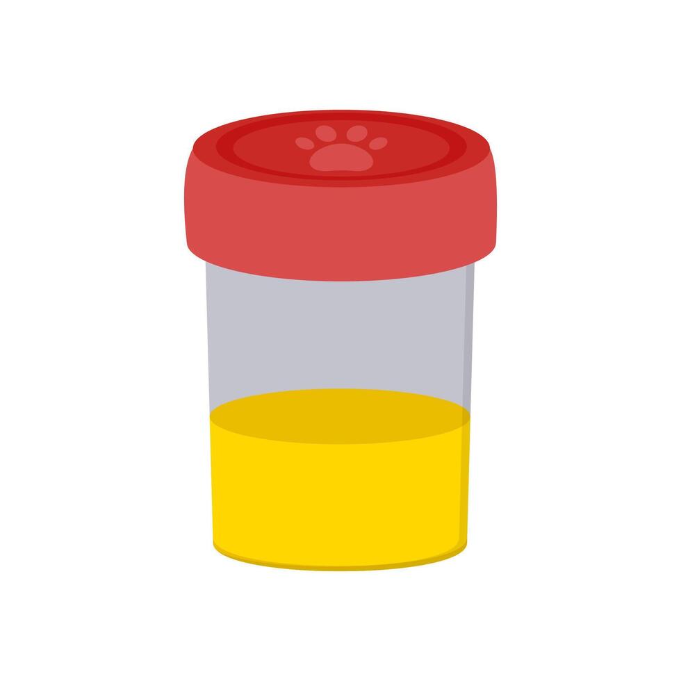 Pet Urine Sample Flat Illustration vector