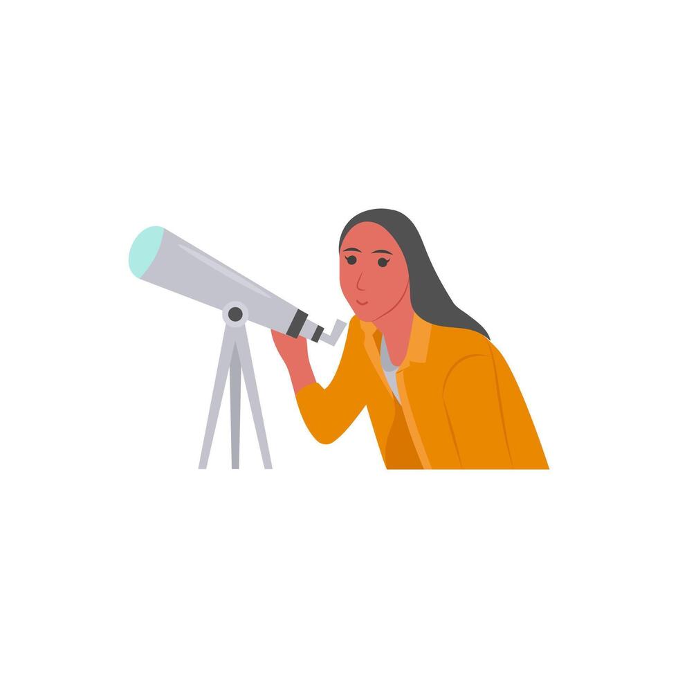 Astronomer Flat illustration vector
