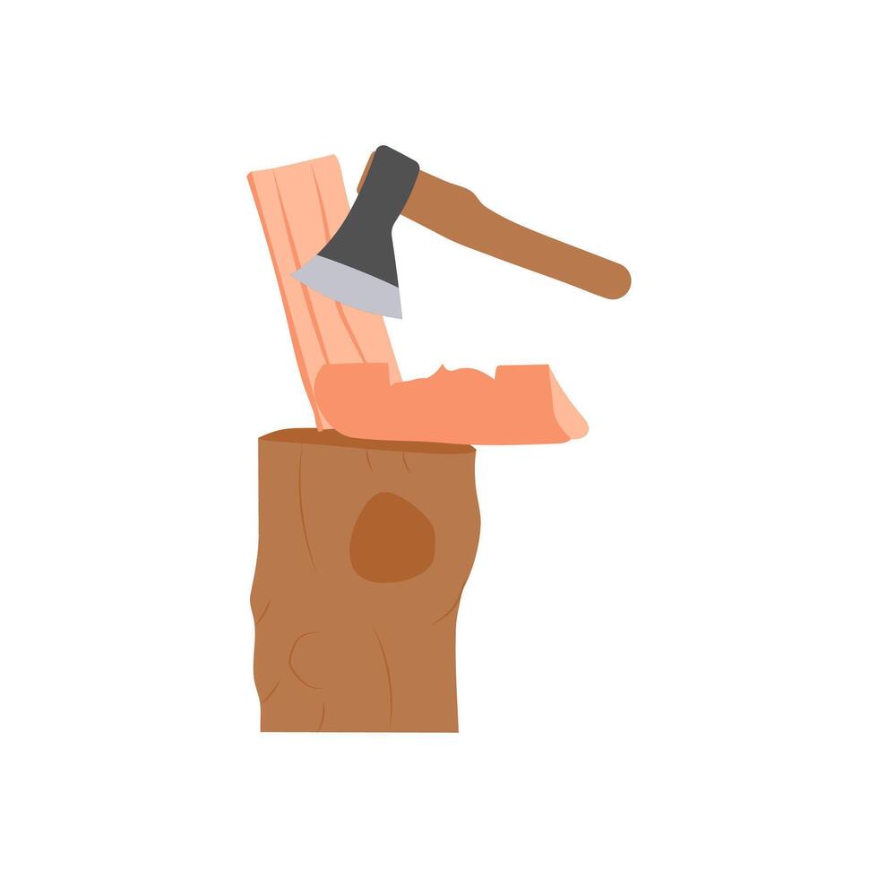 Wood Cutting, Farming Illustration vector