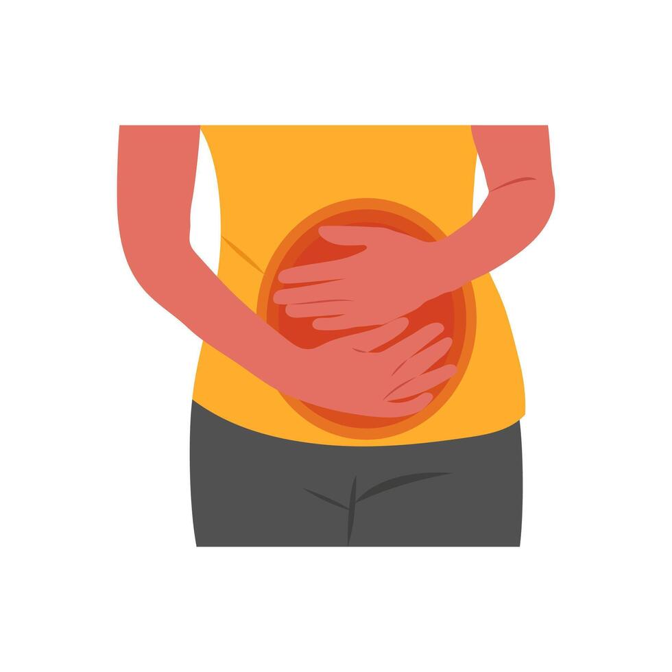 Abdominal Pain, Cardiovascular Disease Illustration Icon vector