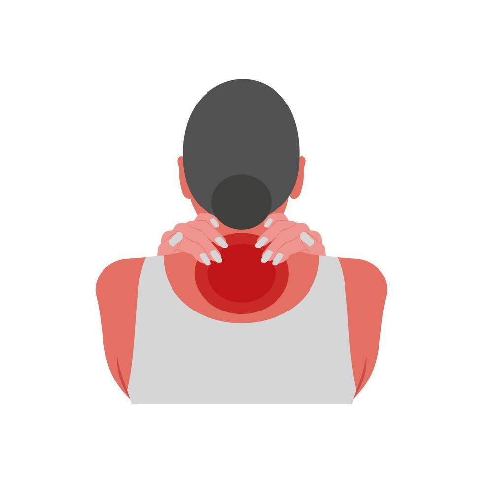 Neck Pain, Cardiovascular Disease Illustration Icon vector