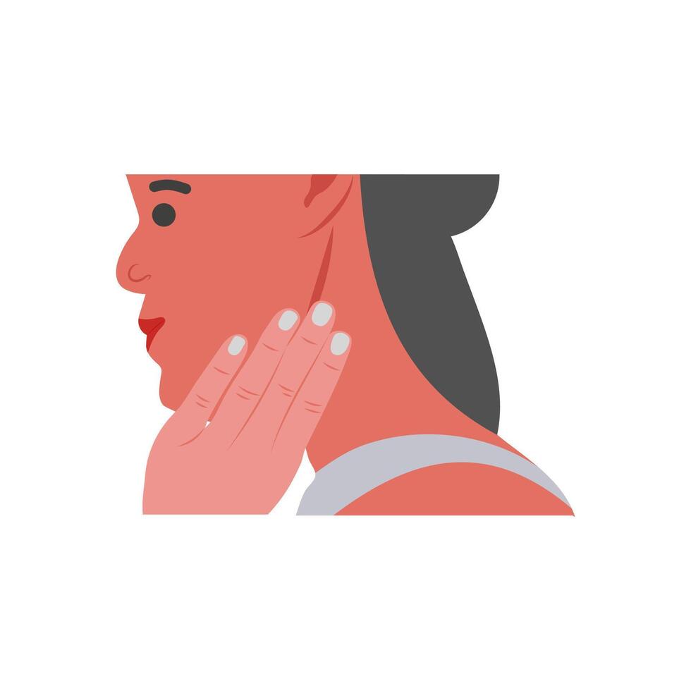 Jaw Pain, Cardiovascular Disease Illustration Icon vector