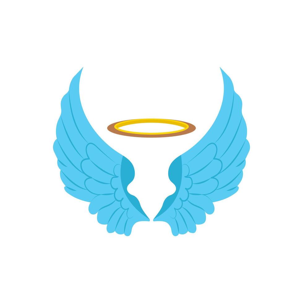 Angels Wings and Halo, Halloween Illustration vector