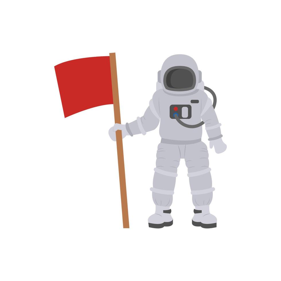 Astronaut with Flag, Space Illustration vector