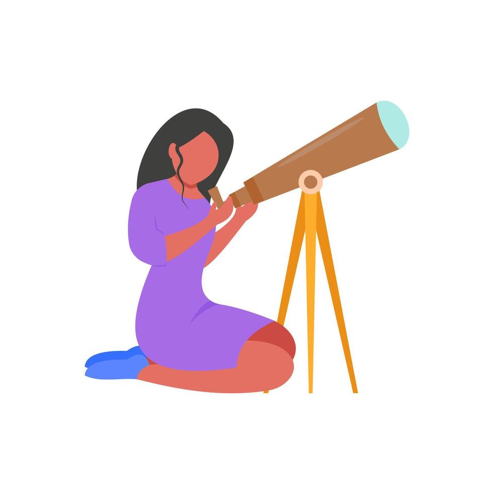 Astronomer, Space Illustration vector