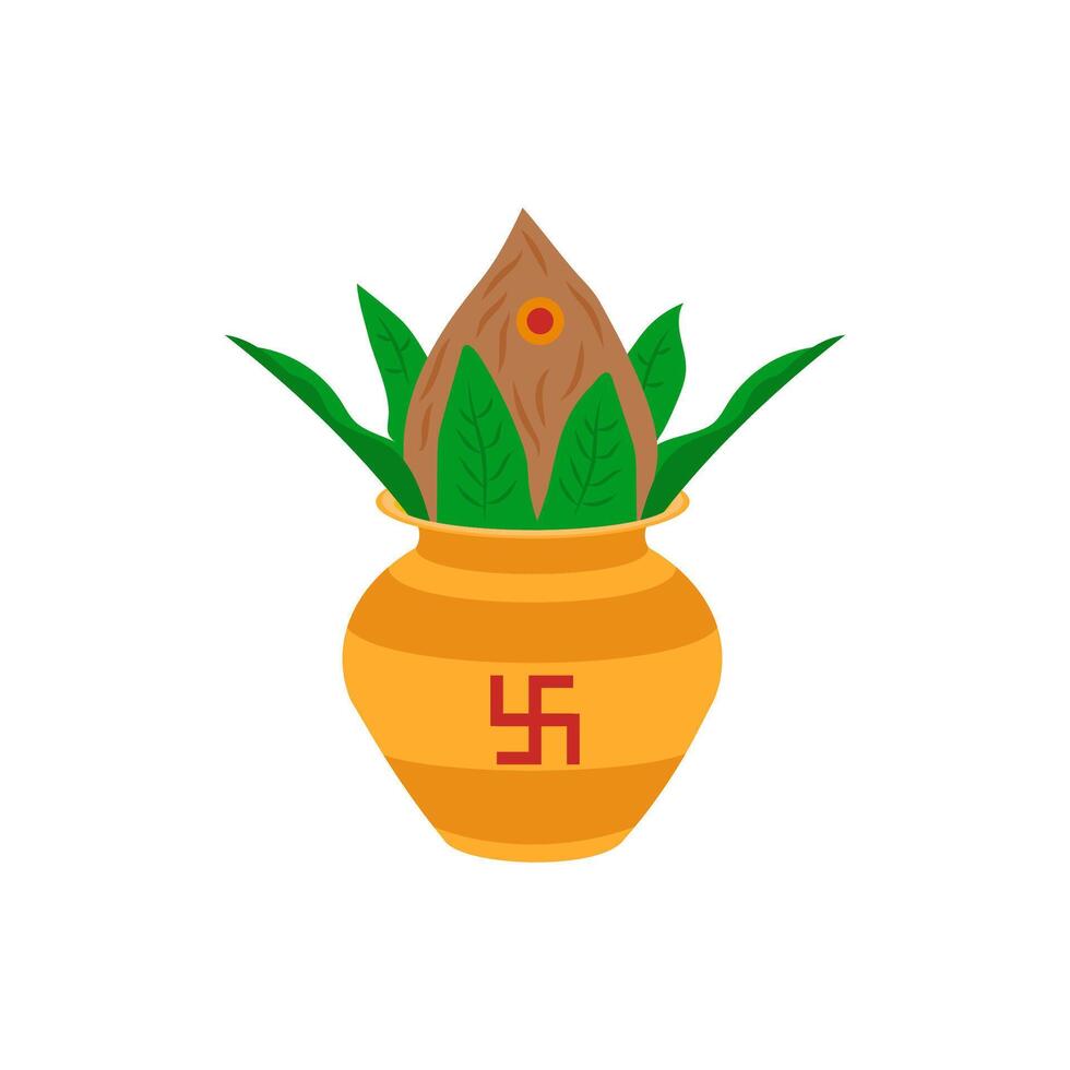 Kumbh Kalash, Diwali, Hindu, Indian Symbol Illustration vector