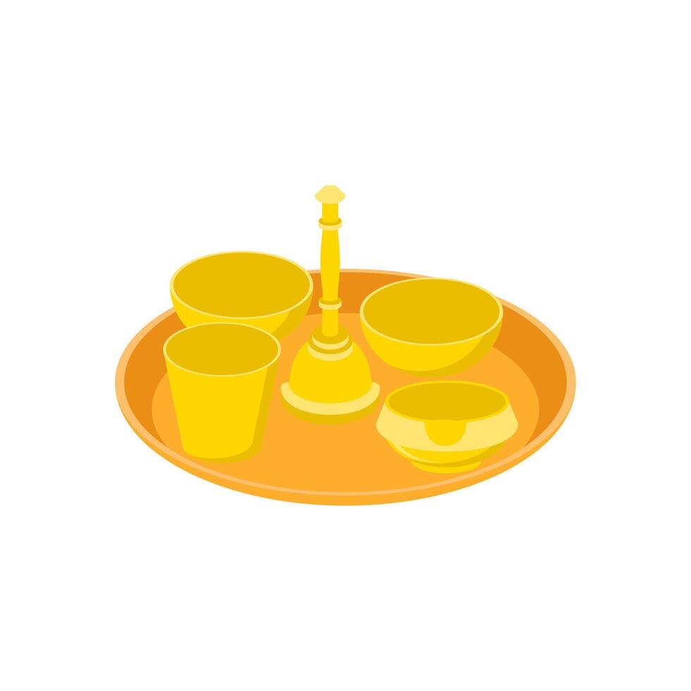 Puja Thali, Indian Symbol illustration vector
