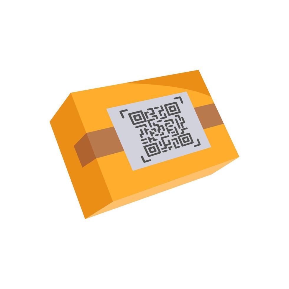 Parcel QR Code, Delivery Service illustration vector
