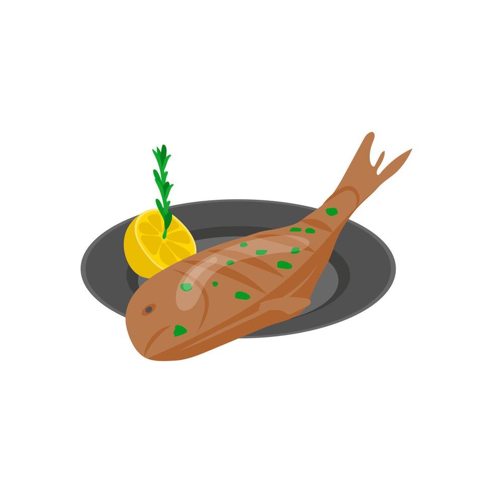Grilled Tilapia, Seafood Illustration vector