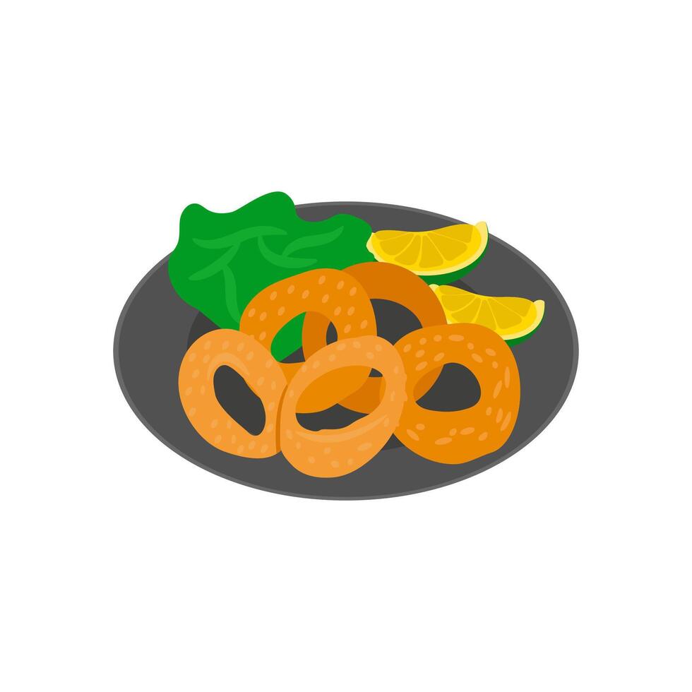 Squid Rings, Seafood Illustration vector