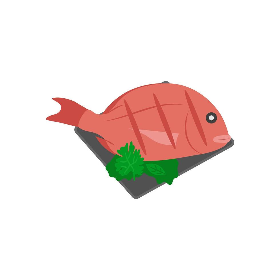 Raw Porgy, Seafood Illustration vector