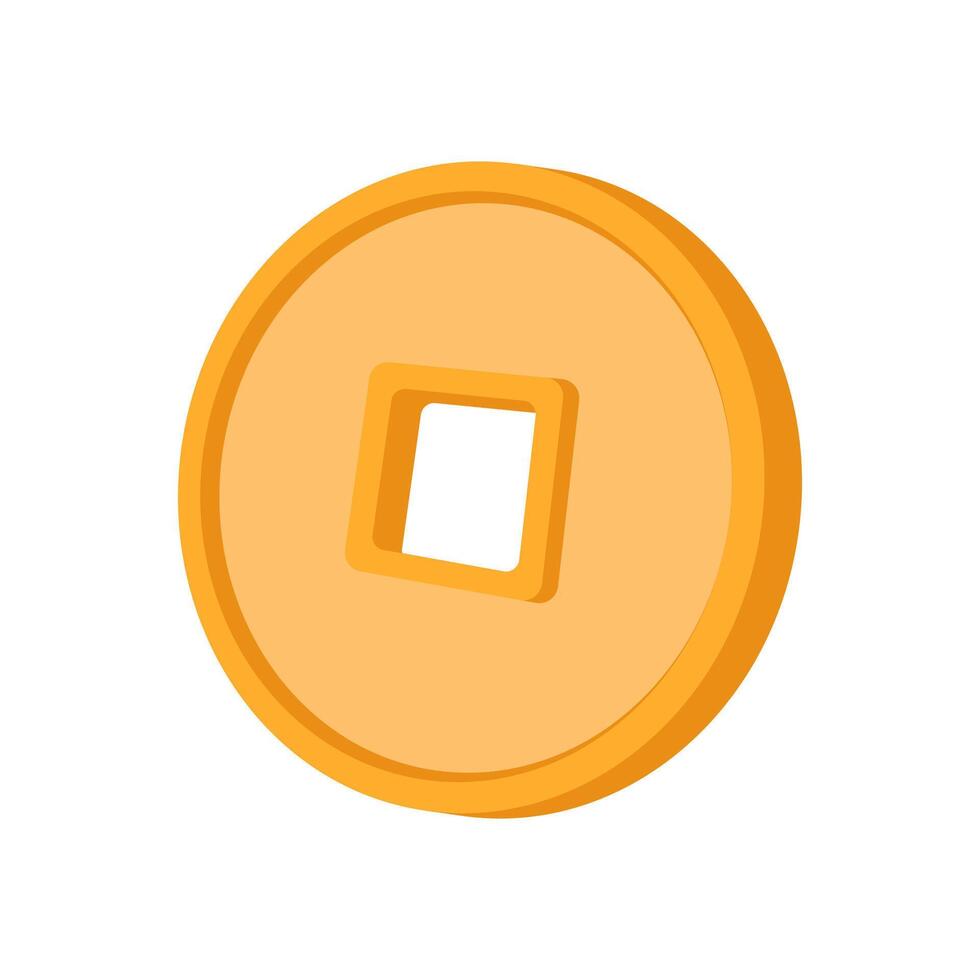 Ancient Coin, China Symbols Illustration vector