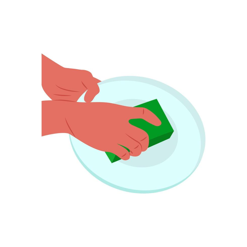 Cleaning Dish Flat Icon, illustration vector