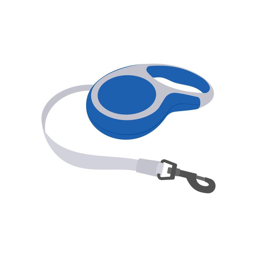 Retractable Dog Leash Flat Illustration vector