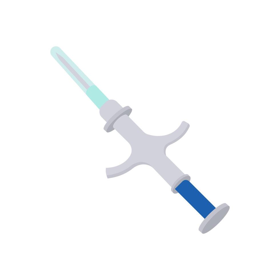Micro Chipping Syringe Flat Illustration vector