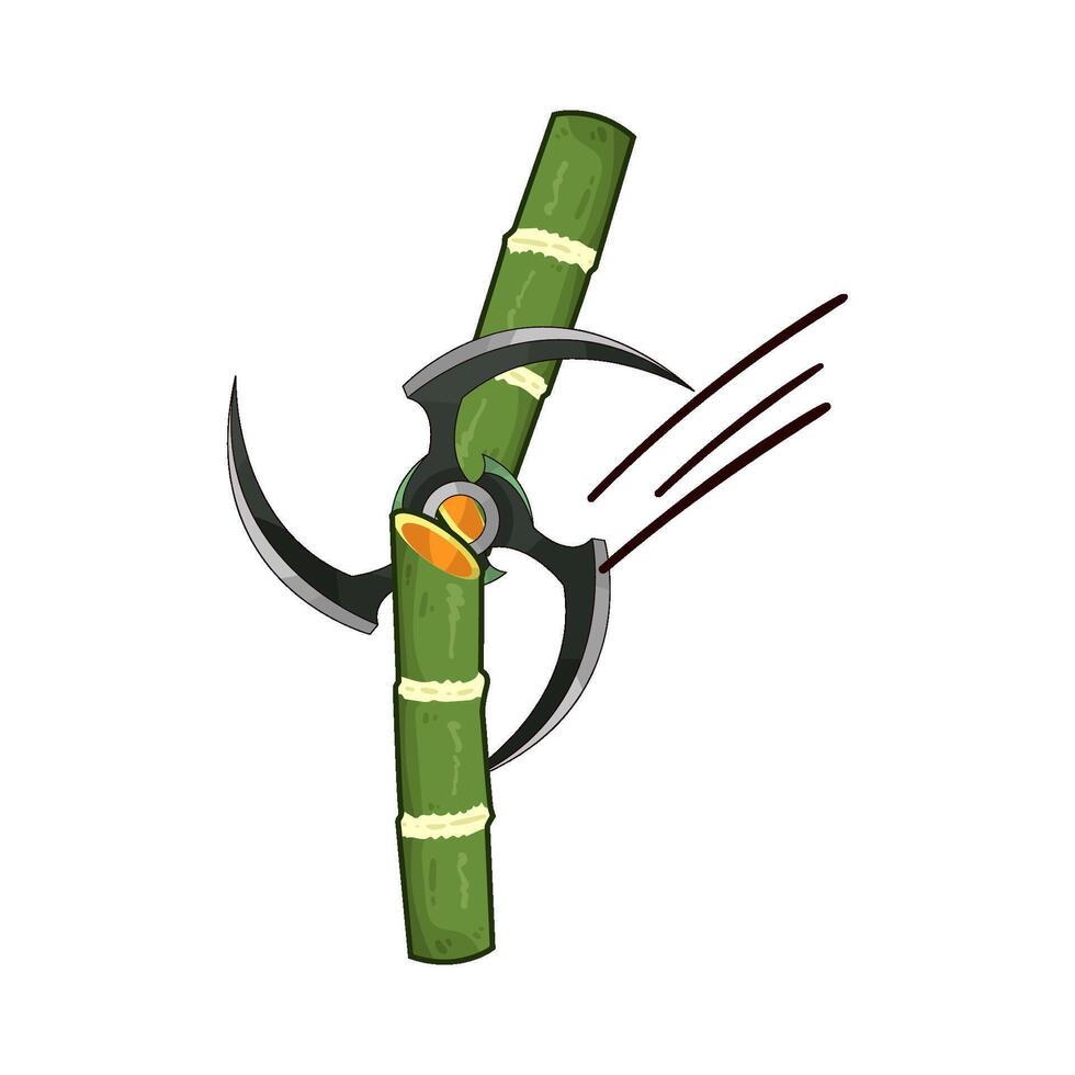 illustration of shuriken cuts bamboo vector
