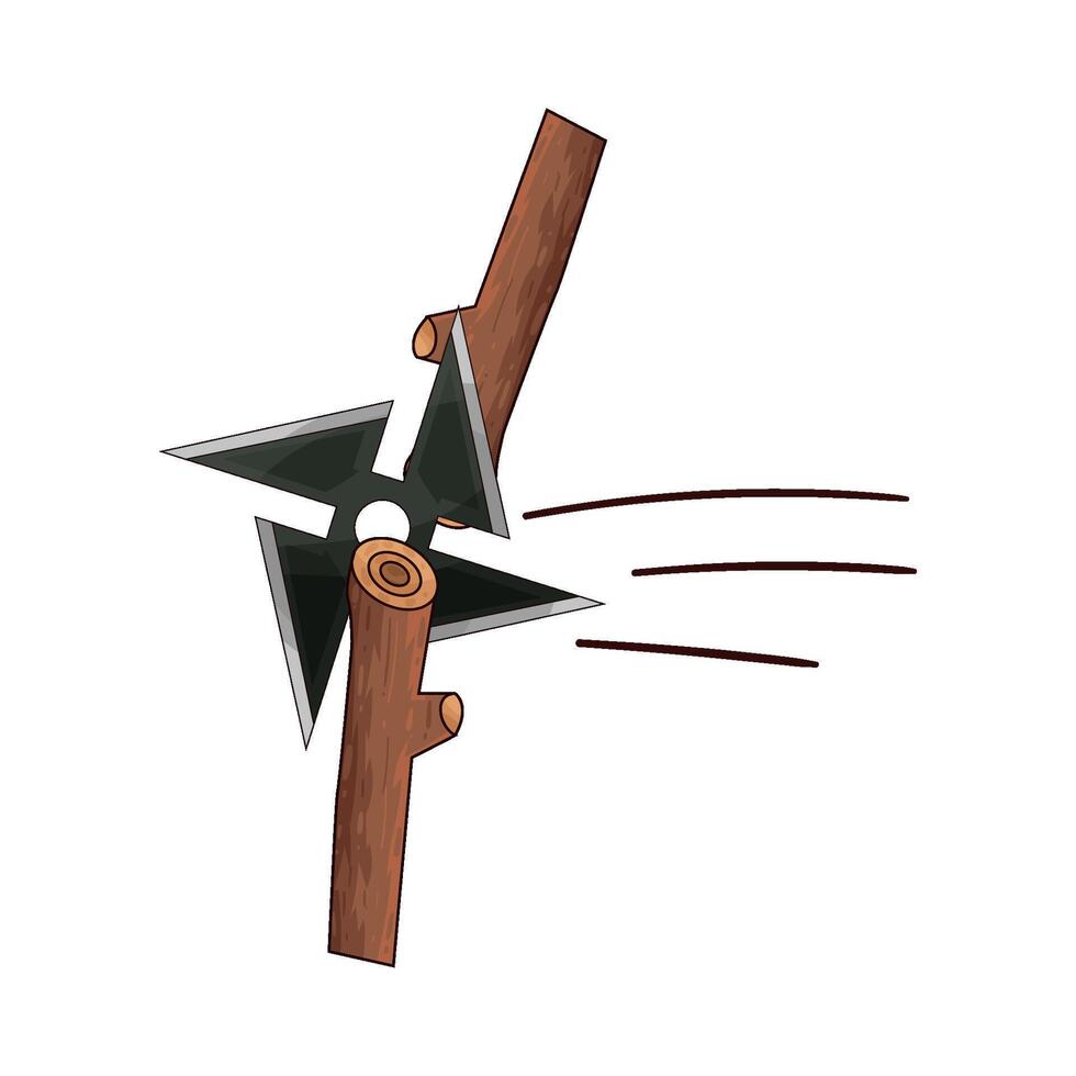 powerful japanese shuriken vector