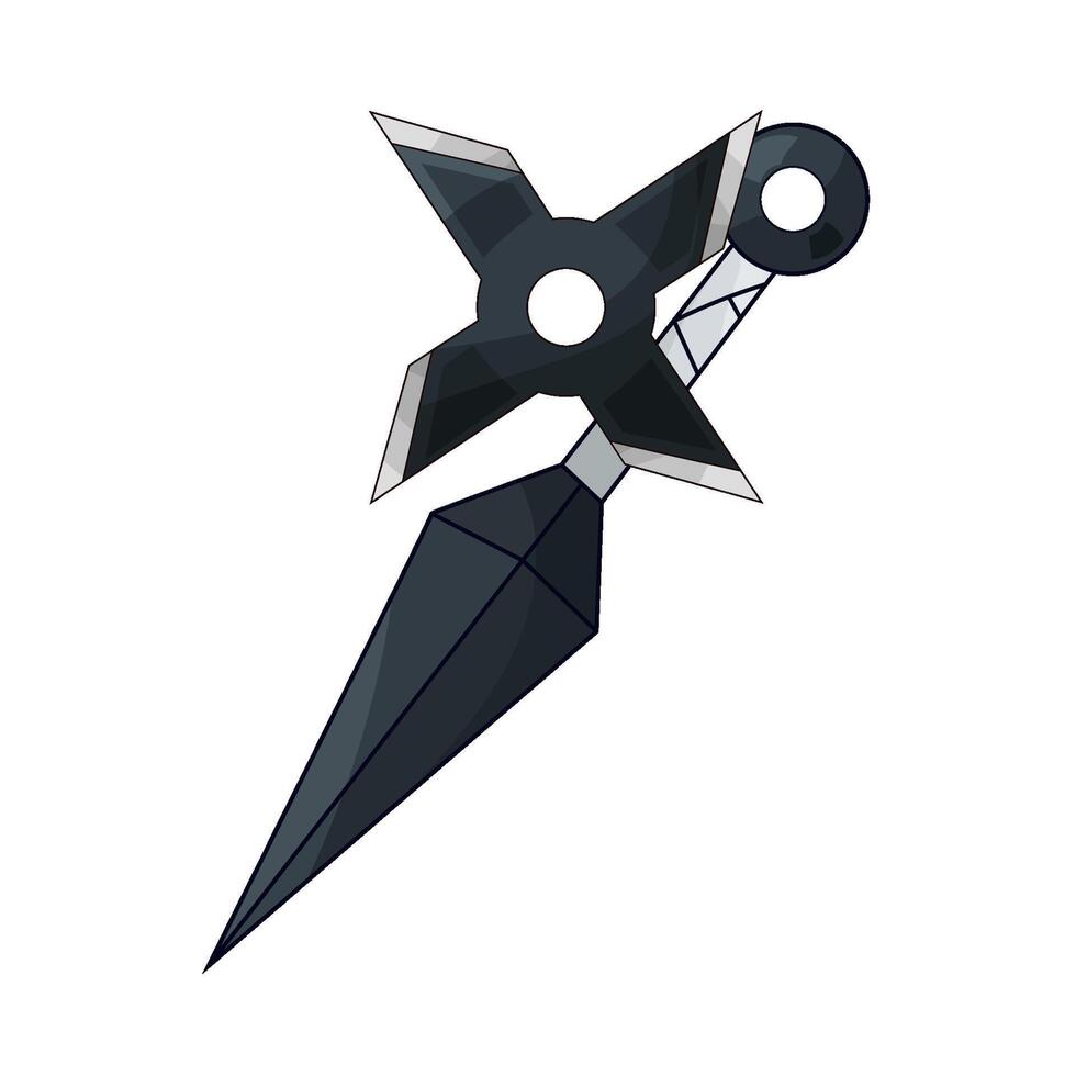 a combination of shuriken and kunai illustration vector