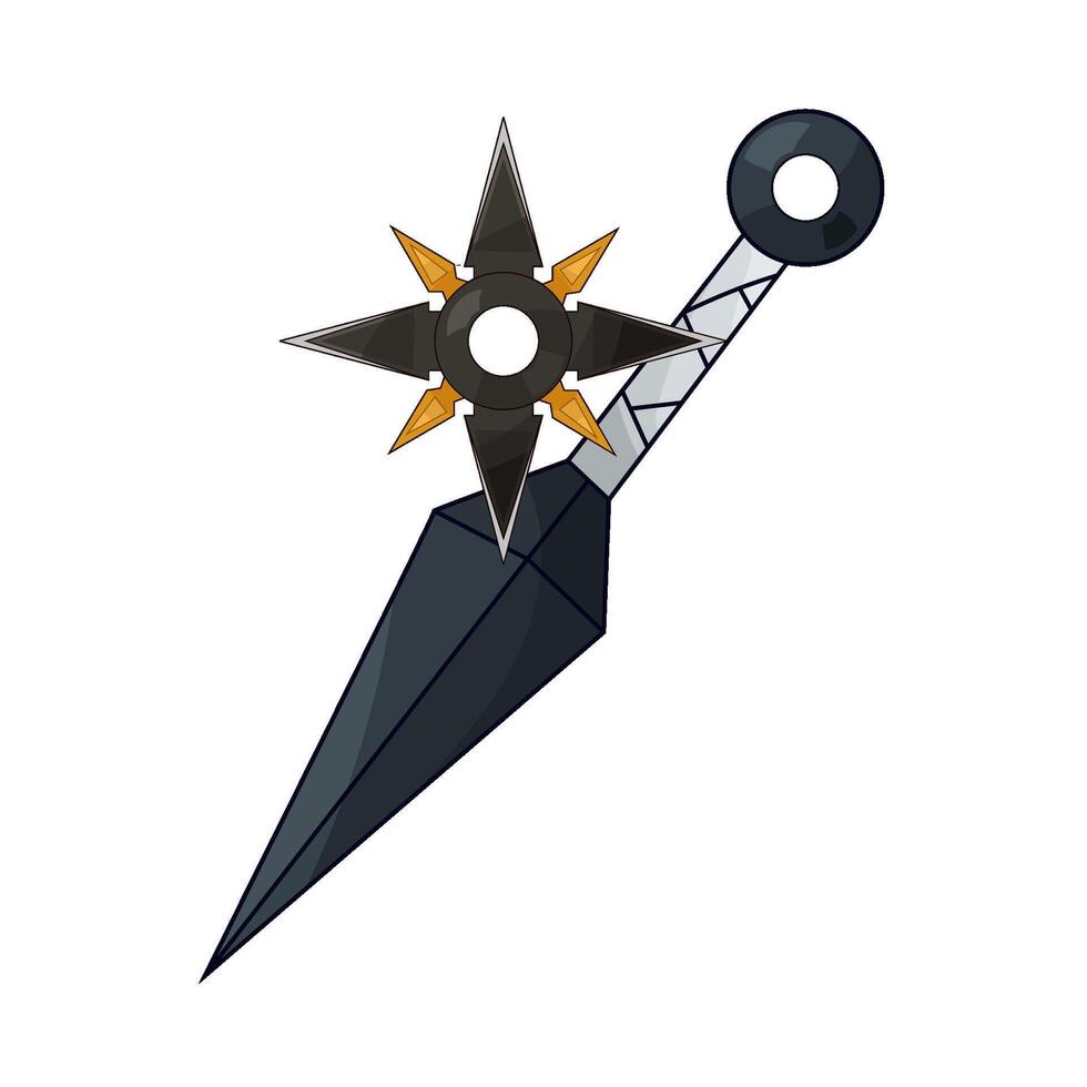 illustration of kunai and shuriken vector