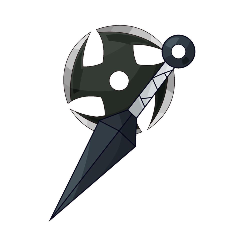 illustration of shuriken and kunai vector