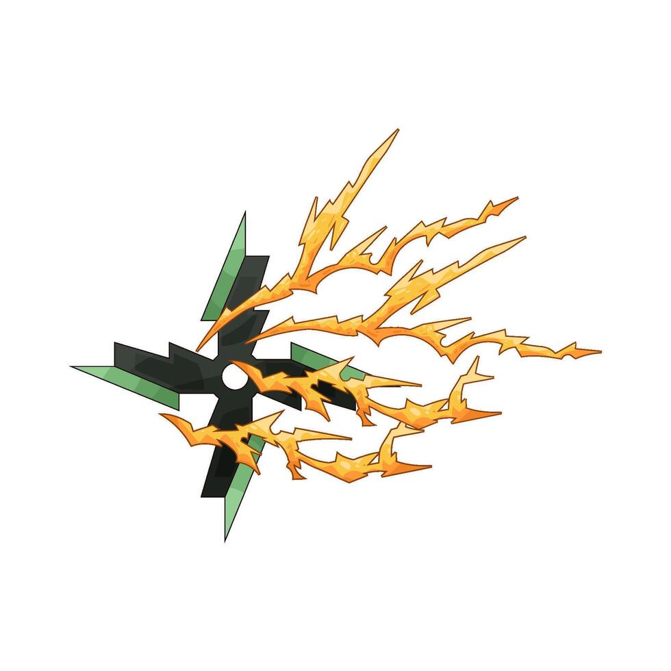 lightning shuriken illustration vector