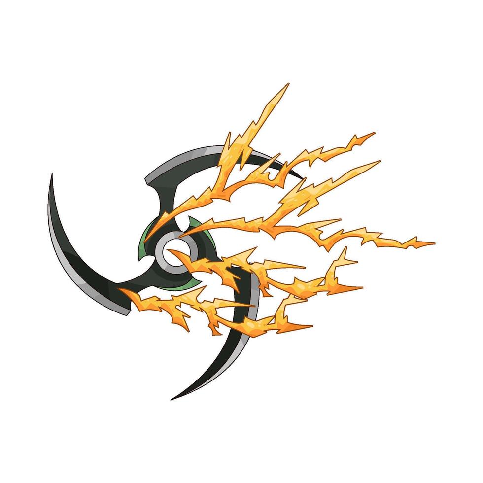lightning with shuriken illustration vector