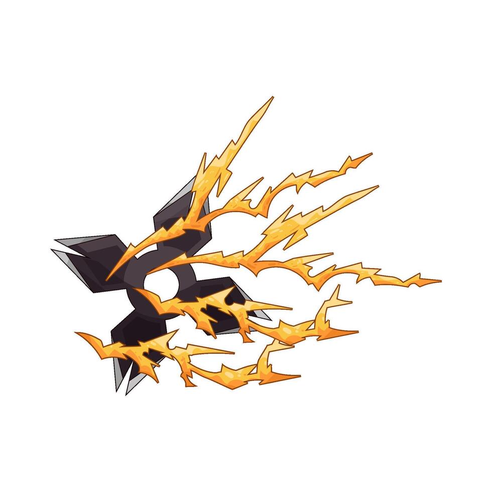 lightning and shuriken illustration vector