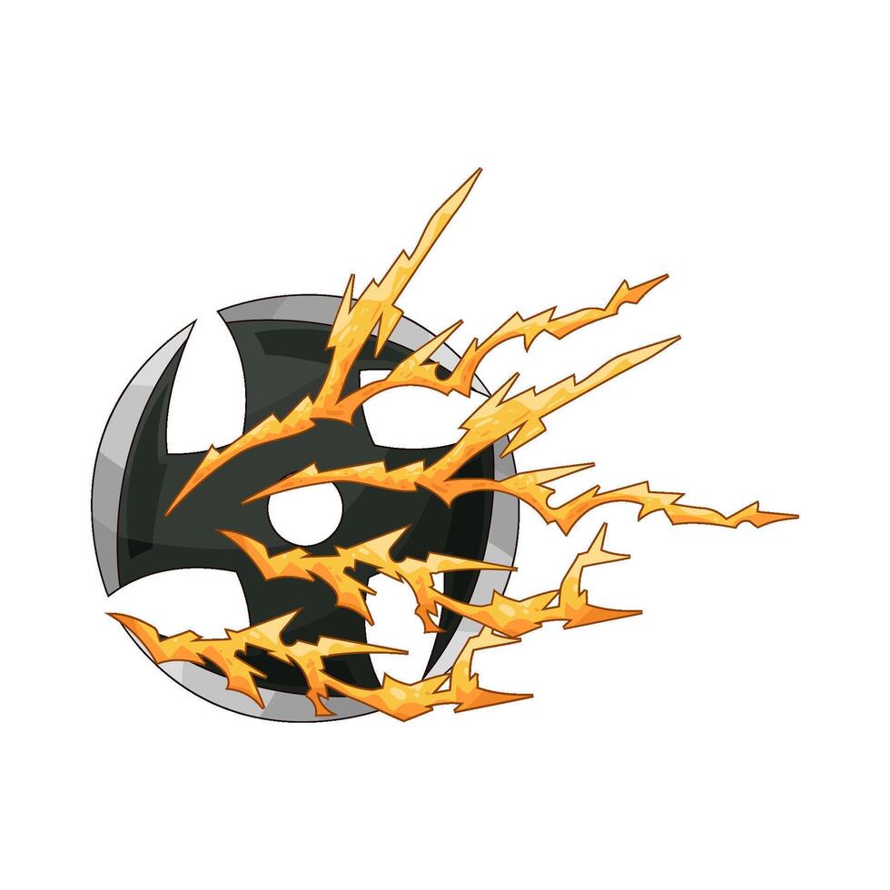 illustration of lightning and shuriken vector