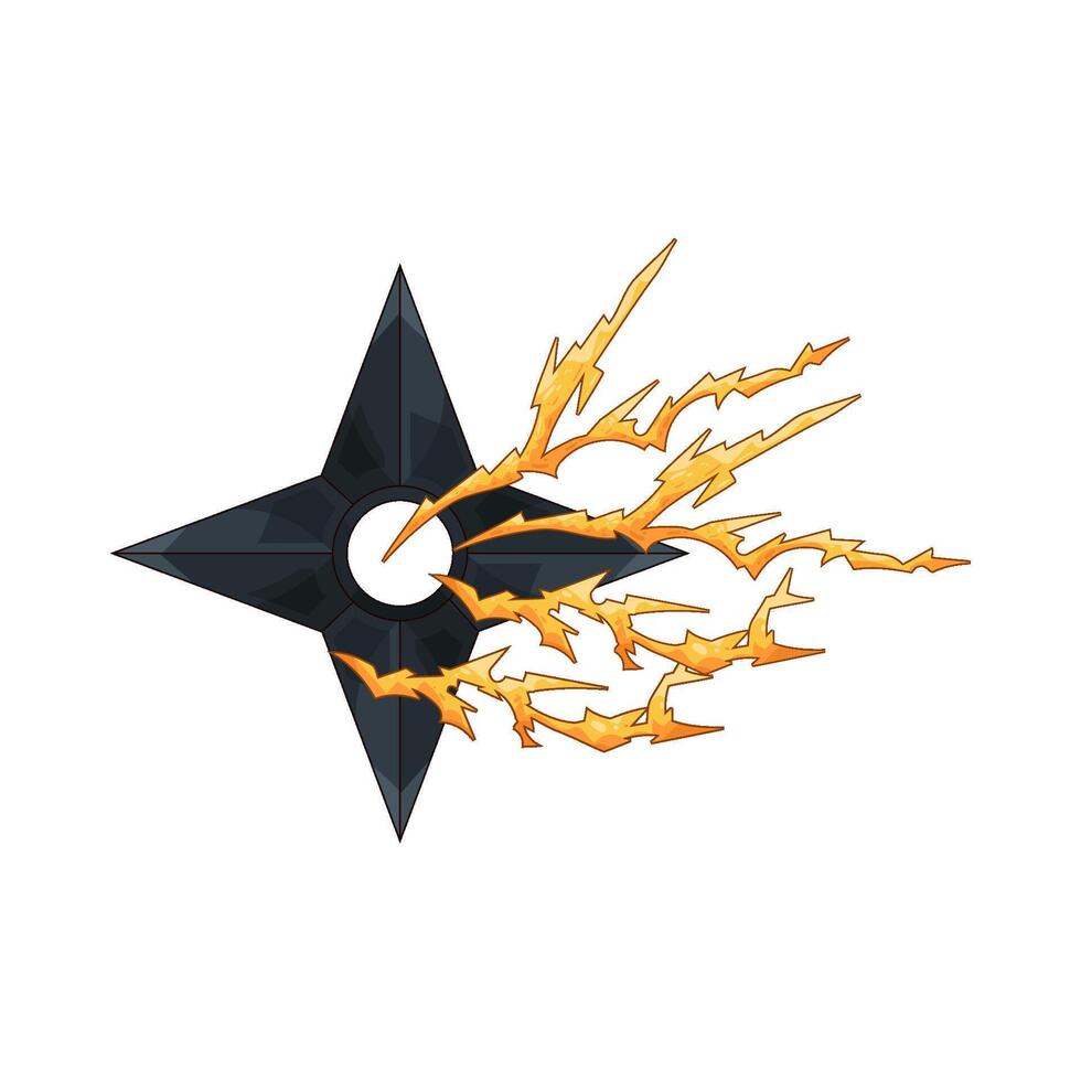 shuriken and lightning illustration vector