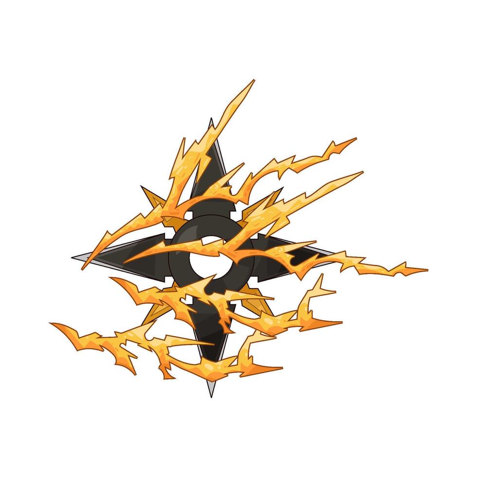 shuriken with lightning illustration vector