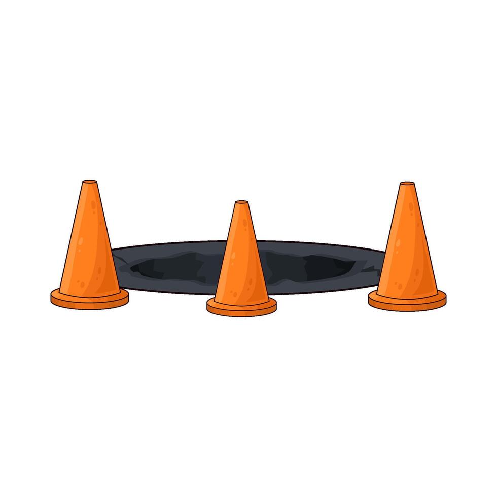 illustration of three traffic cones vector