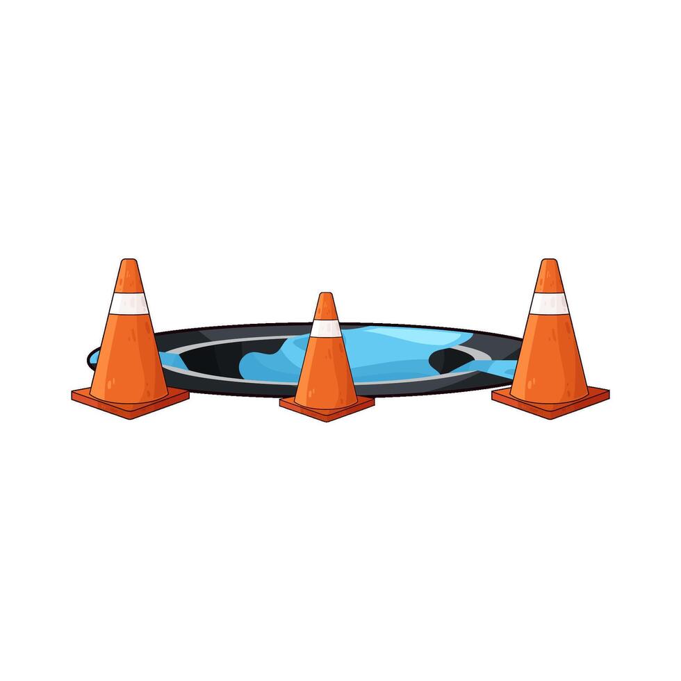 illustration of traffic cone with hole vector