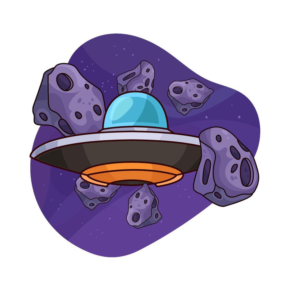 UFO with Meteor illustration vector