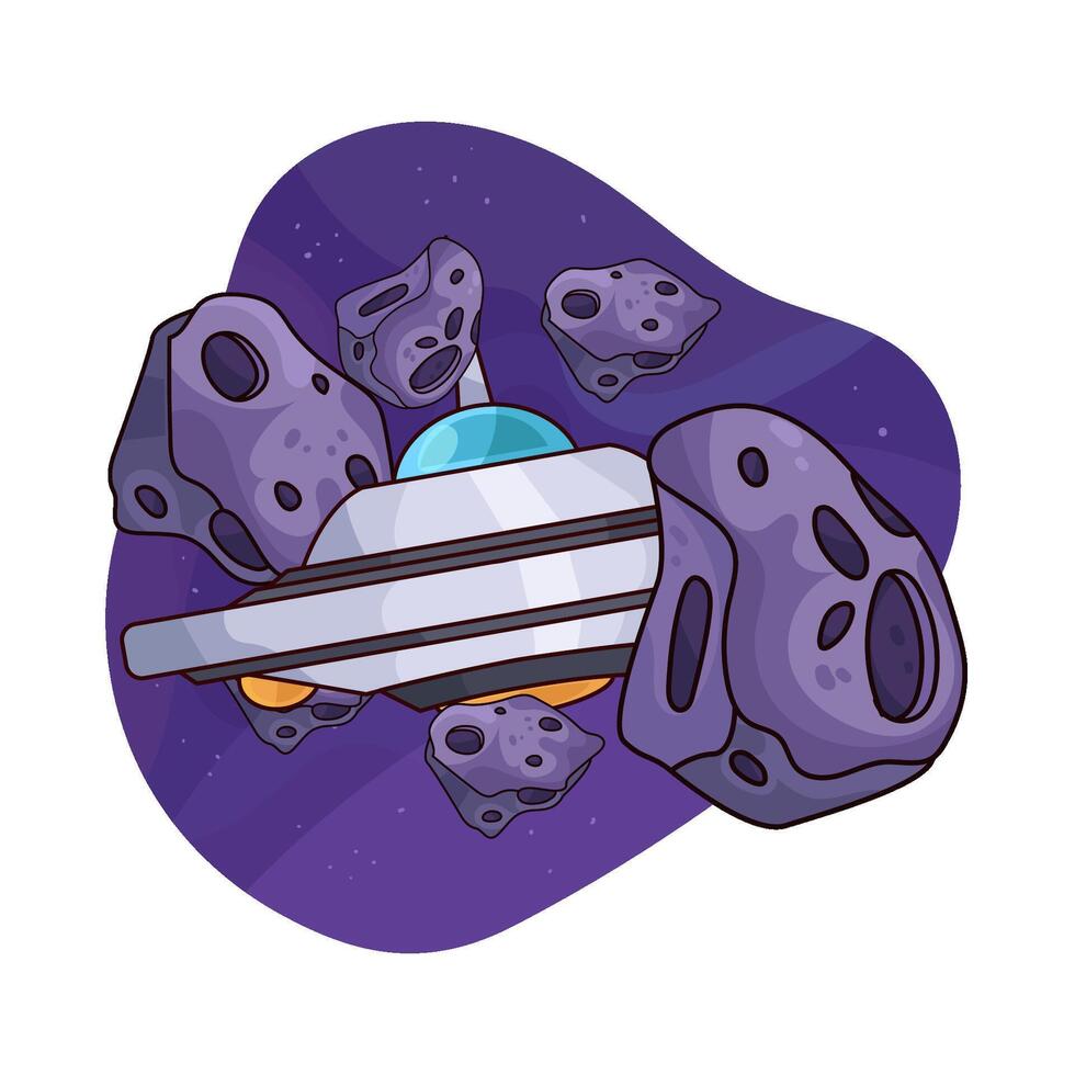 UFO with Meteor vector