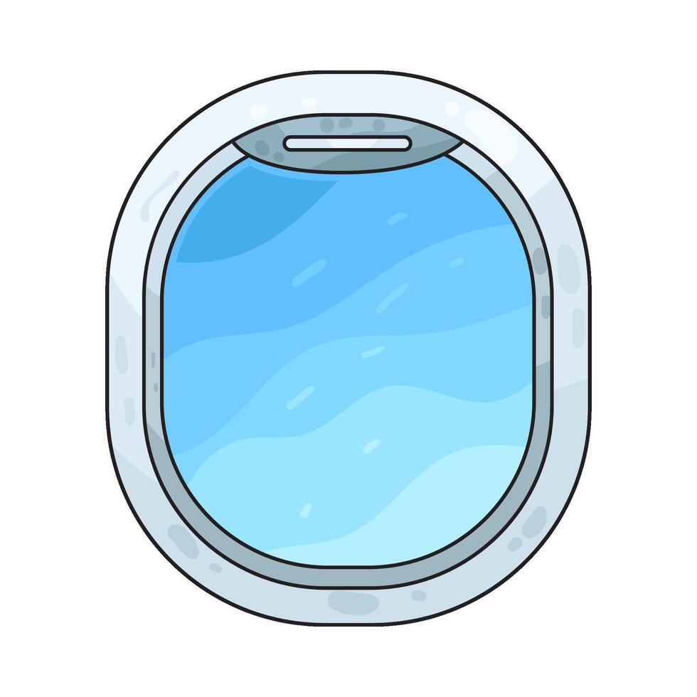 Illustration of Airplane Window View vector