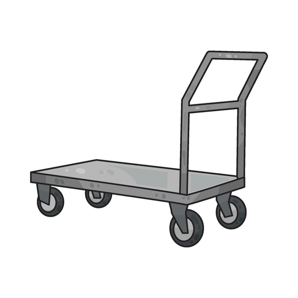 Illustration of luggage cart vector