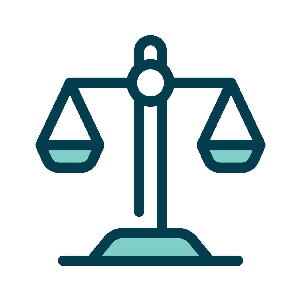 Icon of balanced scales symbolizing law, justice, and fairness vector