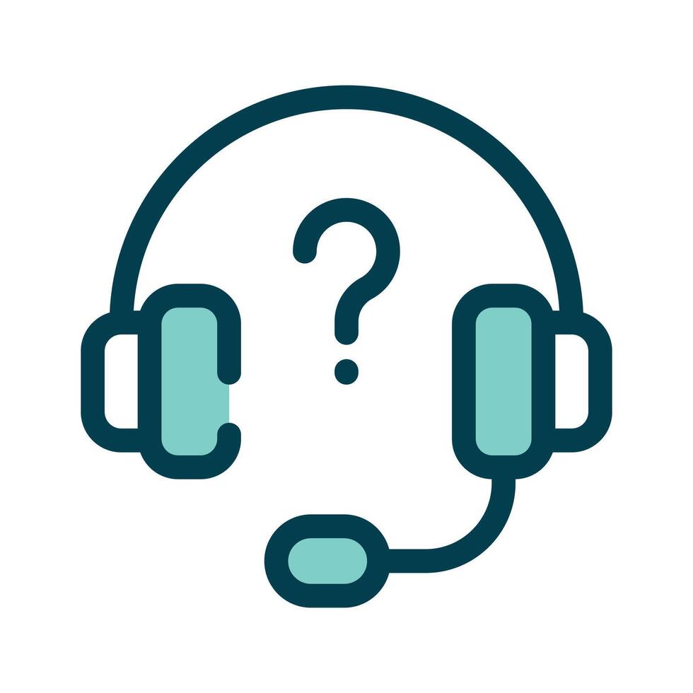 Icon showing a headset symbolizing customer support and communication services vector