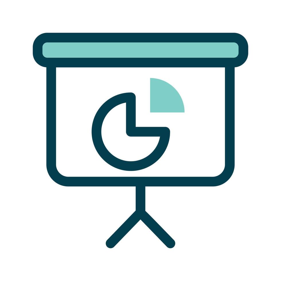 Presentation board with a pie chart, representing business analysis icon design vector