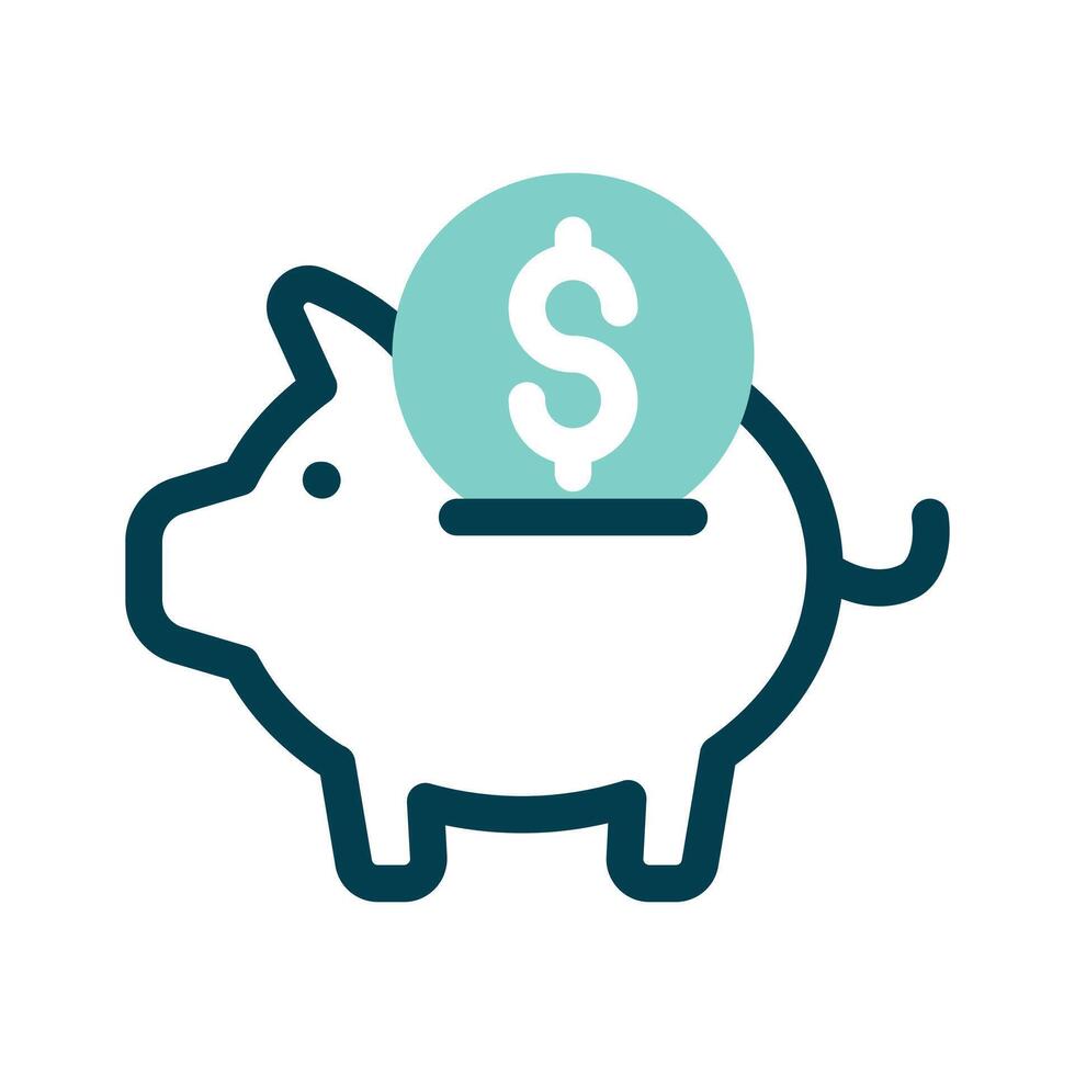 A piggy bank with a dollar symbol, symbolizing savings vector