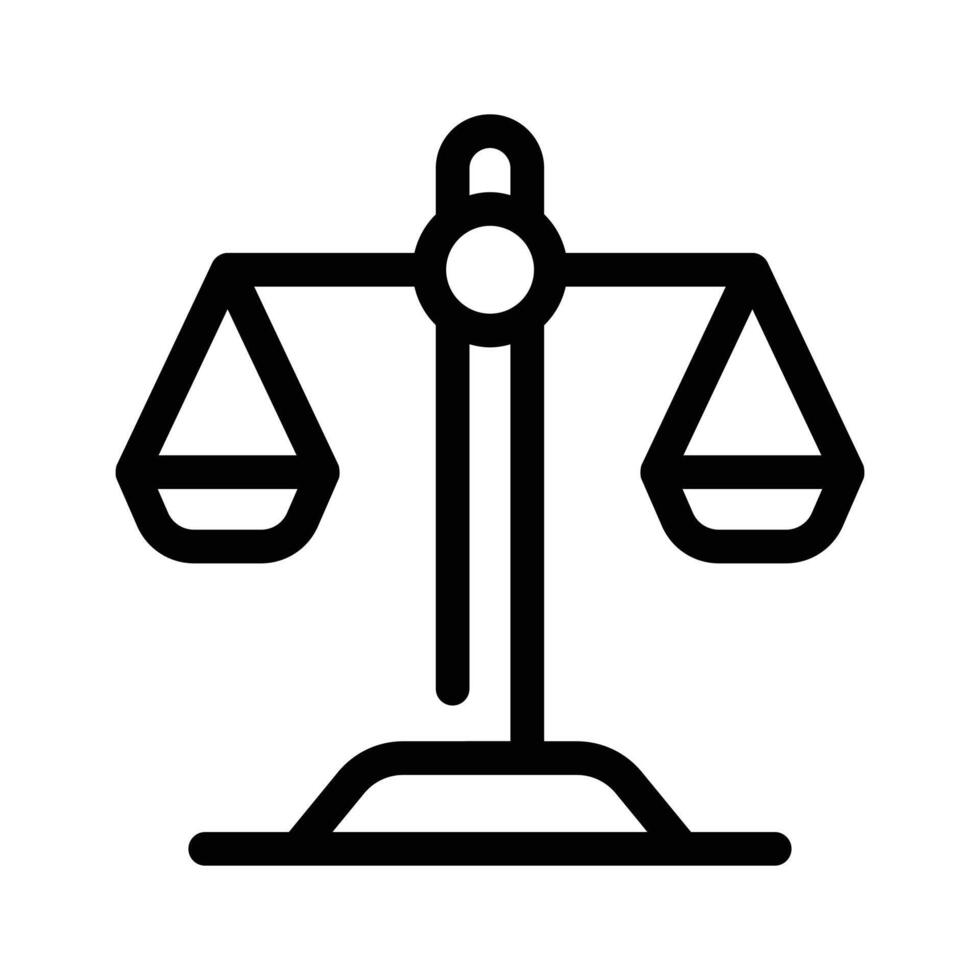 Icon of balanced scales symbolizing law, justice, and fairness vector
