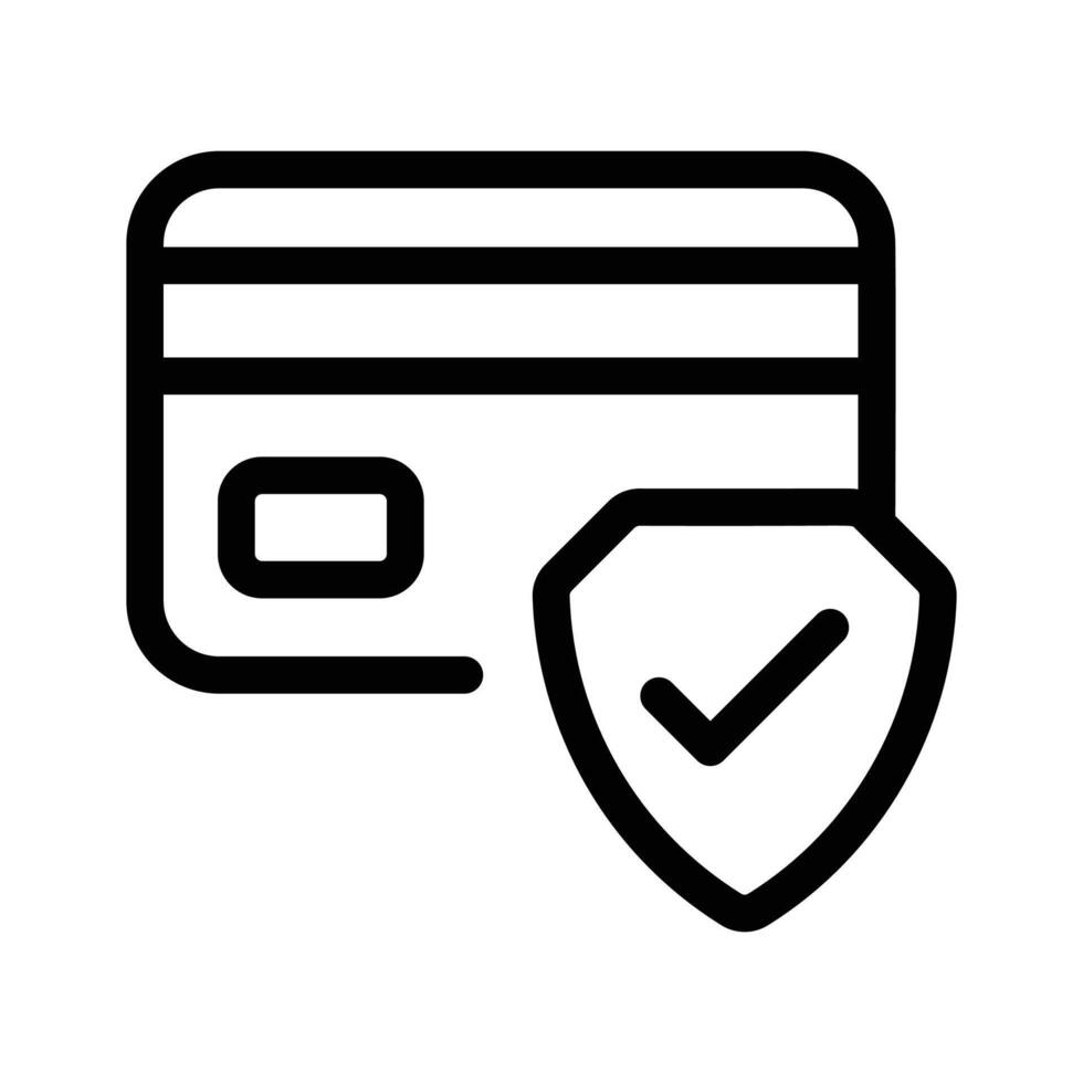 Credit card with a shield, symbolizing secure payments icon design vector