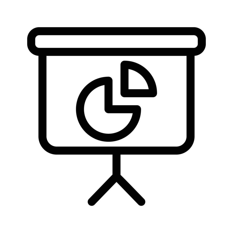 Presentation board with a pie chart, representing business analysis icon design vector